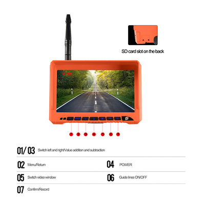 720P H.264 HD RV Wireless Backup Camera Kit With 7 Inch Monitor Orange Color