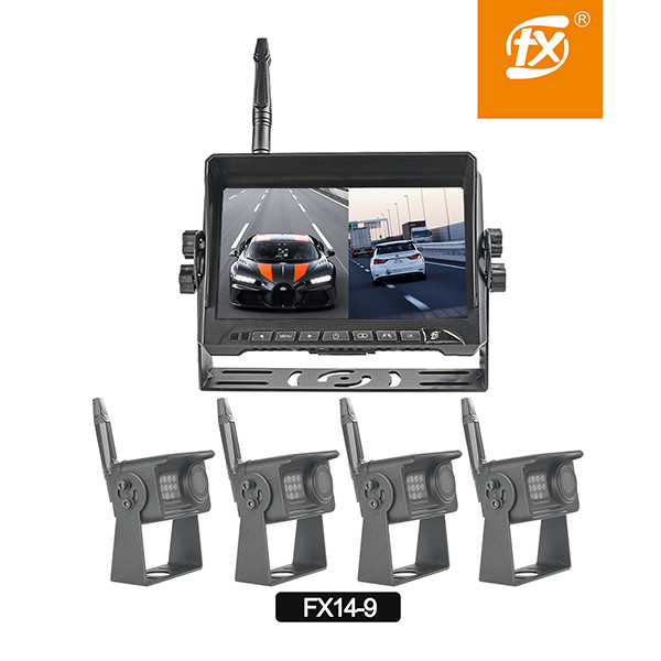DVR System Black Wireless Rearview Camera 7 Inch IPS Color Monitor With 4 Cameras
