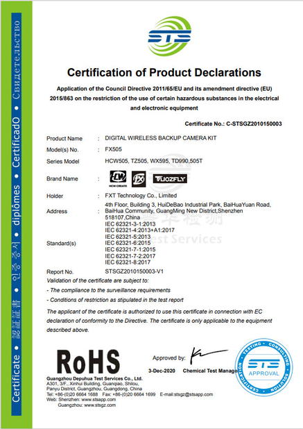 China Shenzhen FXT Technology Co.,Ltd. certification